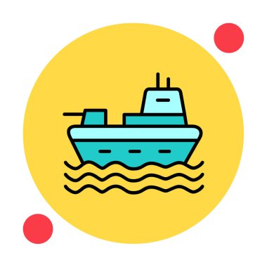 Gemi simgesi, vektör illüstrasyonu