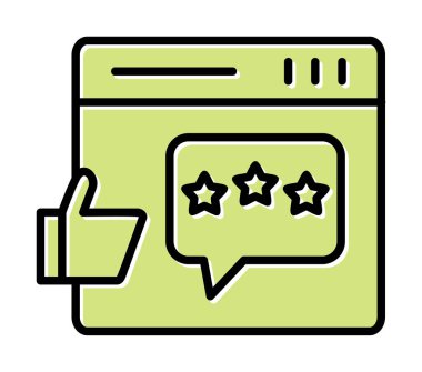 düz geribildirim simgesi vektör çizimi tasarımı