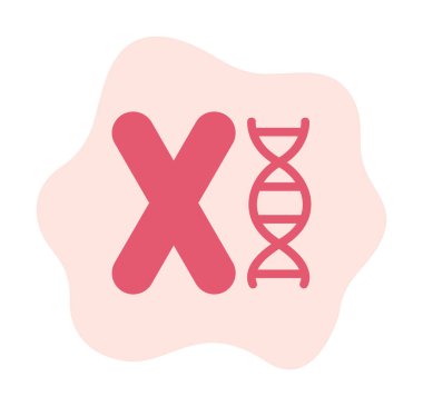 düz Kromozom ikon vektör çizimi 