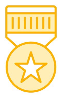 Moda düz renk olarak madalya simgesi. 