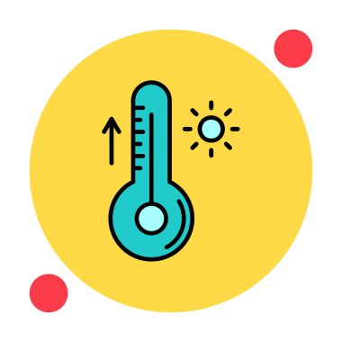 Termometre web simgesi, vektör çizim 