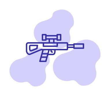 Basit Keskin Nişancı Tüfeği simgesi, vektör çizimi