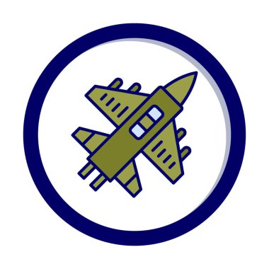 Askeri Uçak ikonu vektör illüstrasyonu