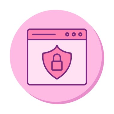 Basit Web Güvenlik simgesi, vektör illüstrasyonu