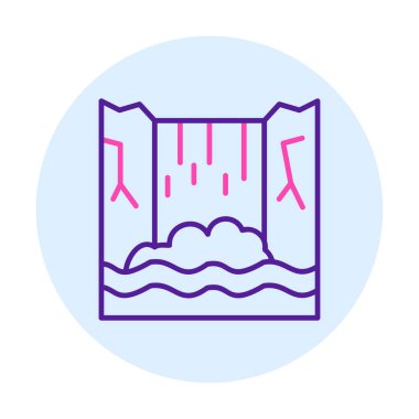 Basit Waterfal simgesi, vektör illüstrasyonu