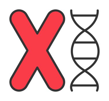 düz Kromozom ikon vektör çizimi 