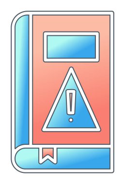 kitap uyarısı ünlem işareti vektör düz renk simgesi ile