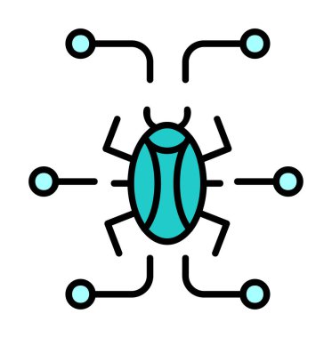 Basit dijital virüs simgesi, vektör illüstrasyonu