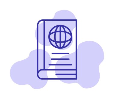 Basit Dünya Kitabı simgesi, vektör illüstrasyonu