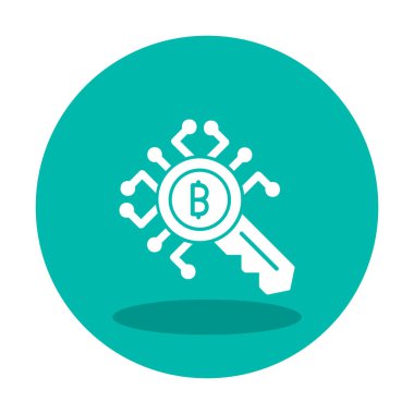 düz Şifreleme Anahtarı simgesi. vektör ince çizgi çizimi.