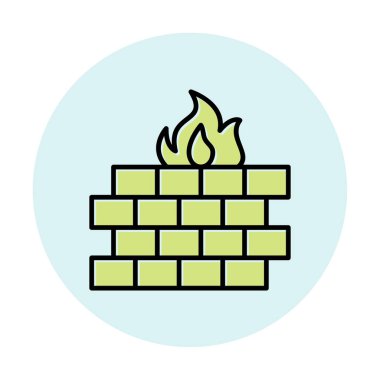 Şömine simgesinin vektör illüstrasyonu 