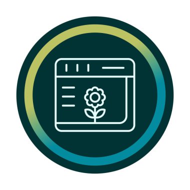 Basit Web Tarayıcı simgesi, vektör illüstrasyonu