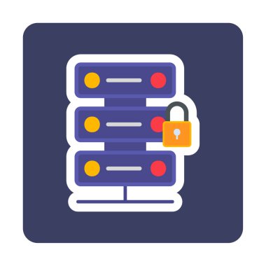 Sunucu vektör illüstrasyonunu kilitle