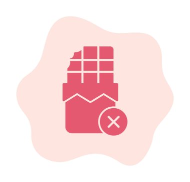 Basit Çikolata Yok simgesi, vektör illüstrasyonu