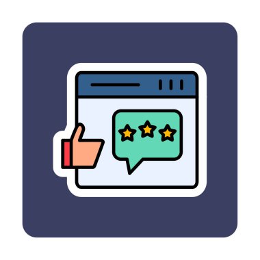 düz geribildirim simgesi vektör çizimi tasarımı