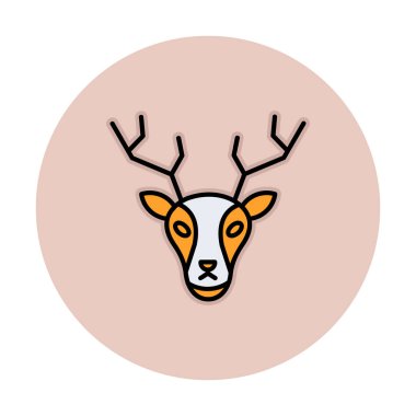 Geyik. Web simgesi basit illüstrasyon