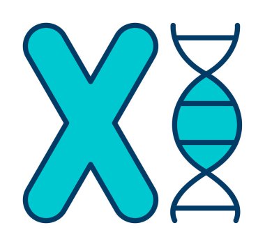 düz Kromozom ikon vektör çizimi 