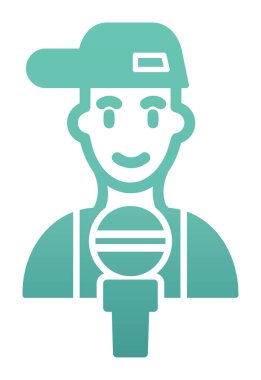 Mikrofonlu rapçinin vektör çizimi 