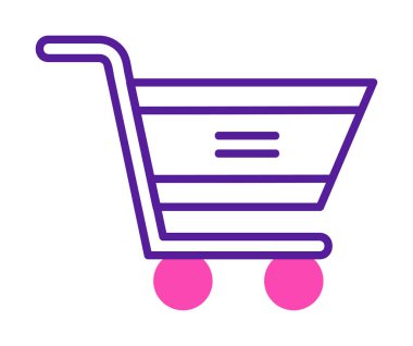  Alışveriş arabası simgesi, vektör çizimi basit tasarım