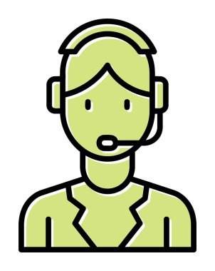 Basit Müşteri Hizmeti Temsilcisi simgesi, vektör illüstrasyonu