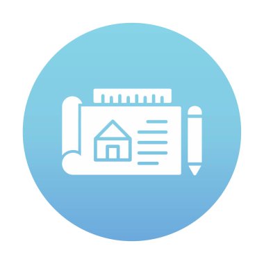 Basit Mimari Planı simgesi, vektör illüstrasyonu