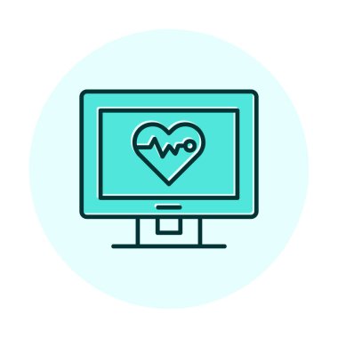 kardiyogram illüstrasyonlu düz ekran 
