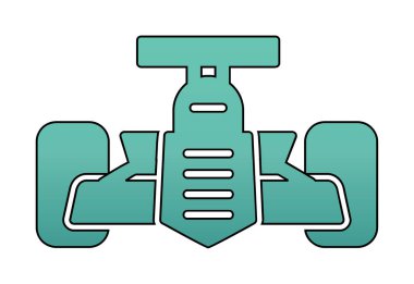 düz yarış arabası ikonu vektör illüstrasyon tasarımı