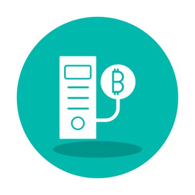 Bitcoin Madeni İşlemcisi (BTC) simgesi, vektör illüstrasyonu 