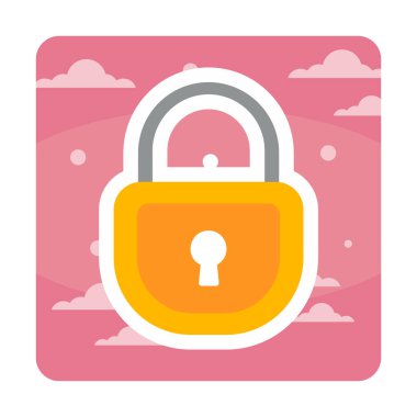 asma kilit web simgesi, vektör illüstrasyonu