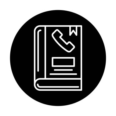 Telefon Rehberi düz simgesi, vektör çizim