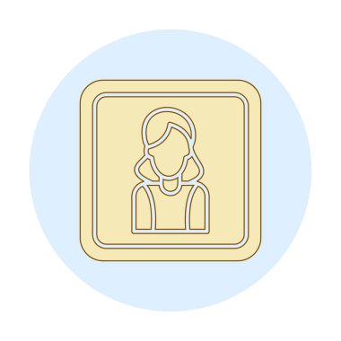 kadın avatar simgesi vektör illüstrasyonu