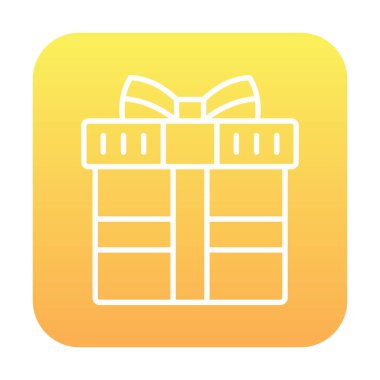 Hediye ikonlu kutu. Düz stil. Vektör çizimi. beyaz arkaplanda izole.