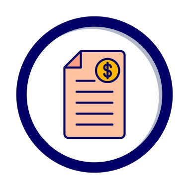 Alışveriş Faturası Vektör renk simgesi tasarımı 