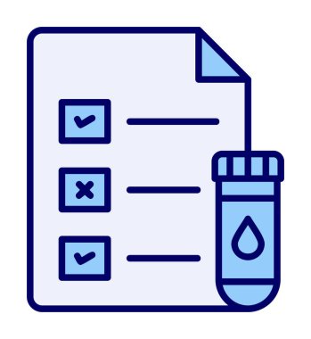 Tıbbi Test Raporu ikon vektör illüstrasyonu 