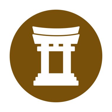Basit Japon Tori Kapısı simgesi, vektör illüstrasyonu
