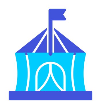 sirk çadırı simge vektör çizim