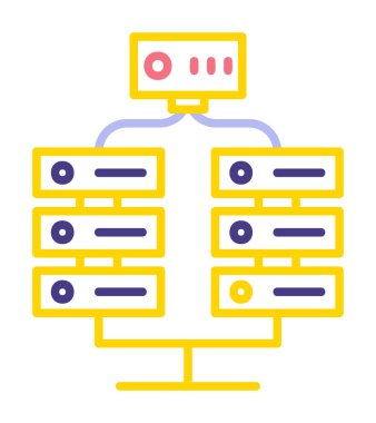 Ağ sunucu simgesinin vektör illüstrasyon tasarımı