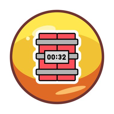 Zaman bombası ikonu vektör illüstrasyonu.