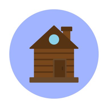 ahşap ev simgesi, vektör illüstrasyonu