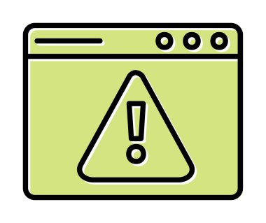 Basit Web Uyarı simgesi, vektör illüstrasyonu