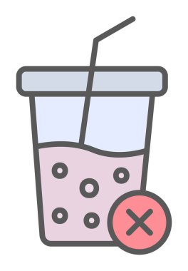 Basit, alkolsüz içecek simgesi, vektör illüstrasyonu