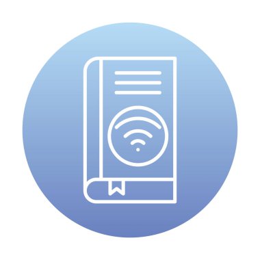 Wifi kitap ikonu vektör illüstrasyonu