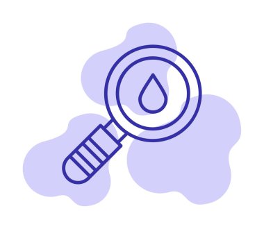 Loupe ikonu. Büyüteçteki su damlasının vektör çizimi