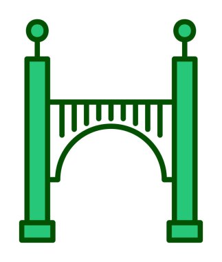 köprü düz simgesi, vektör illüstrasyon tasarımı 