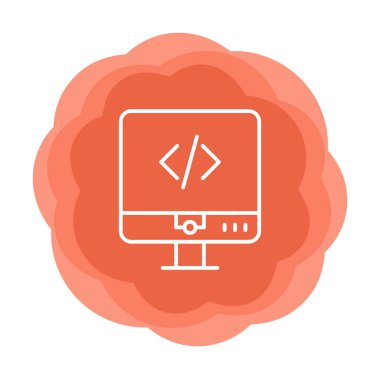 Kodlama. Web simgesi basit illüstrasyon                  