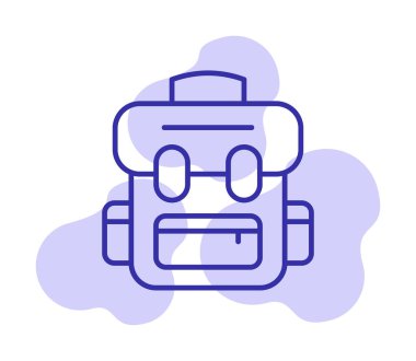 sırt çantası simgesi vektör illüstrasyonu