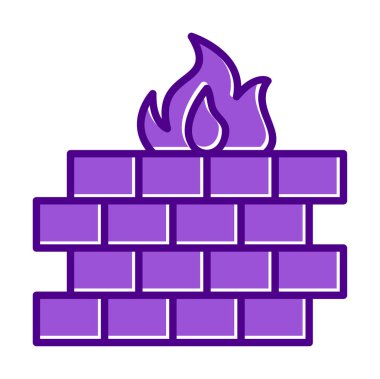 Şömine simgesinin vektör illüstrasyonu 