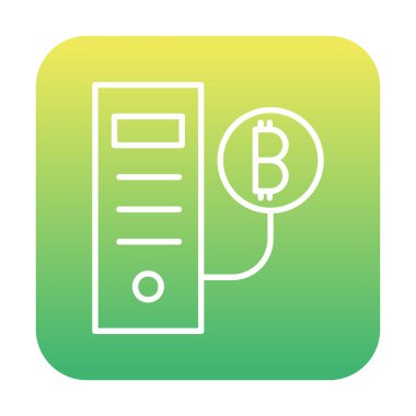 Bitcoin Madeni İşlemcisi (BTC) simgesi, vektör illüstrasyonu 