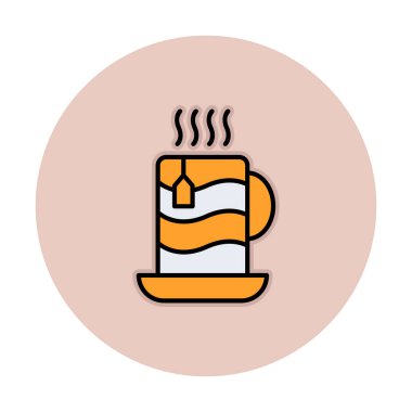 çay fincanı simgesi, vektör illüstrasyonu