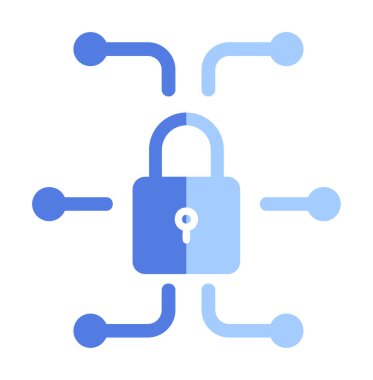 Ağ güvenlik simgesi, vektör çizim 